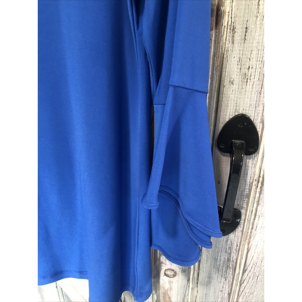 Women with Control Flounce Sleeve Top Blue Career Slimming  size Small NWOT New - Picture 4 of 13